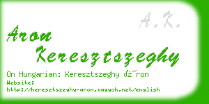 aron keresztszeghy business card